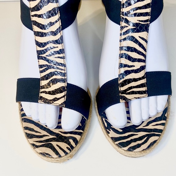 Fendi Carioca Zebra Wedge Sandals Size 38 - Picture 4 of 14